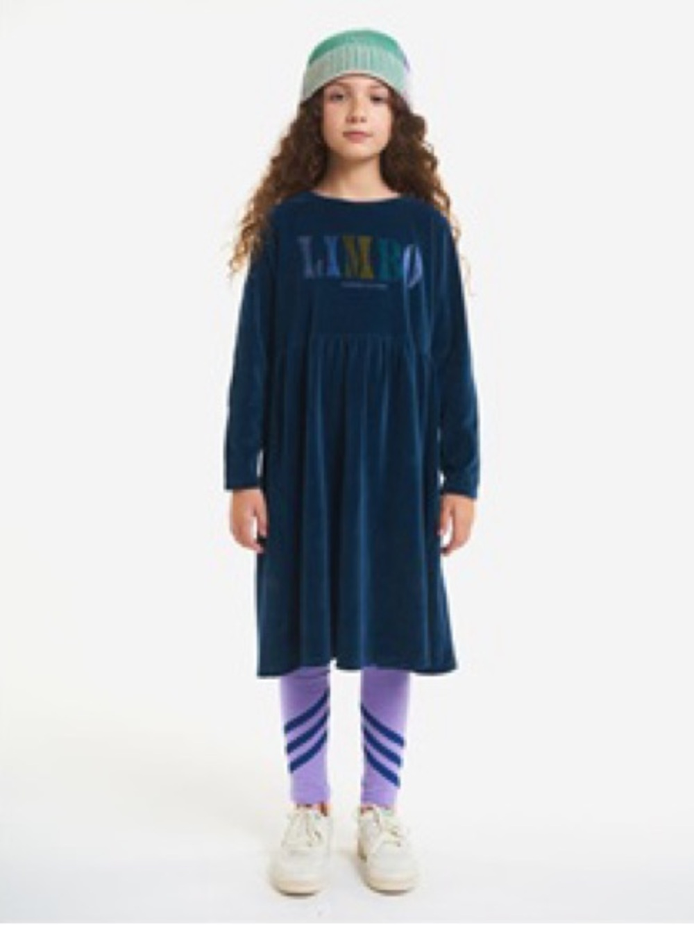 Nwt Bobo Choses LIMBO Velvet Dress Navy Size 4-5 yrs